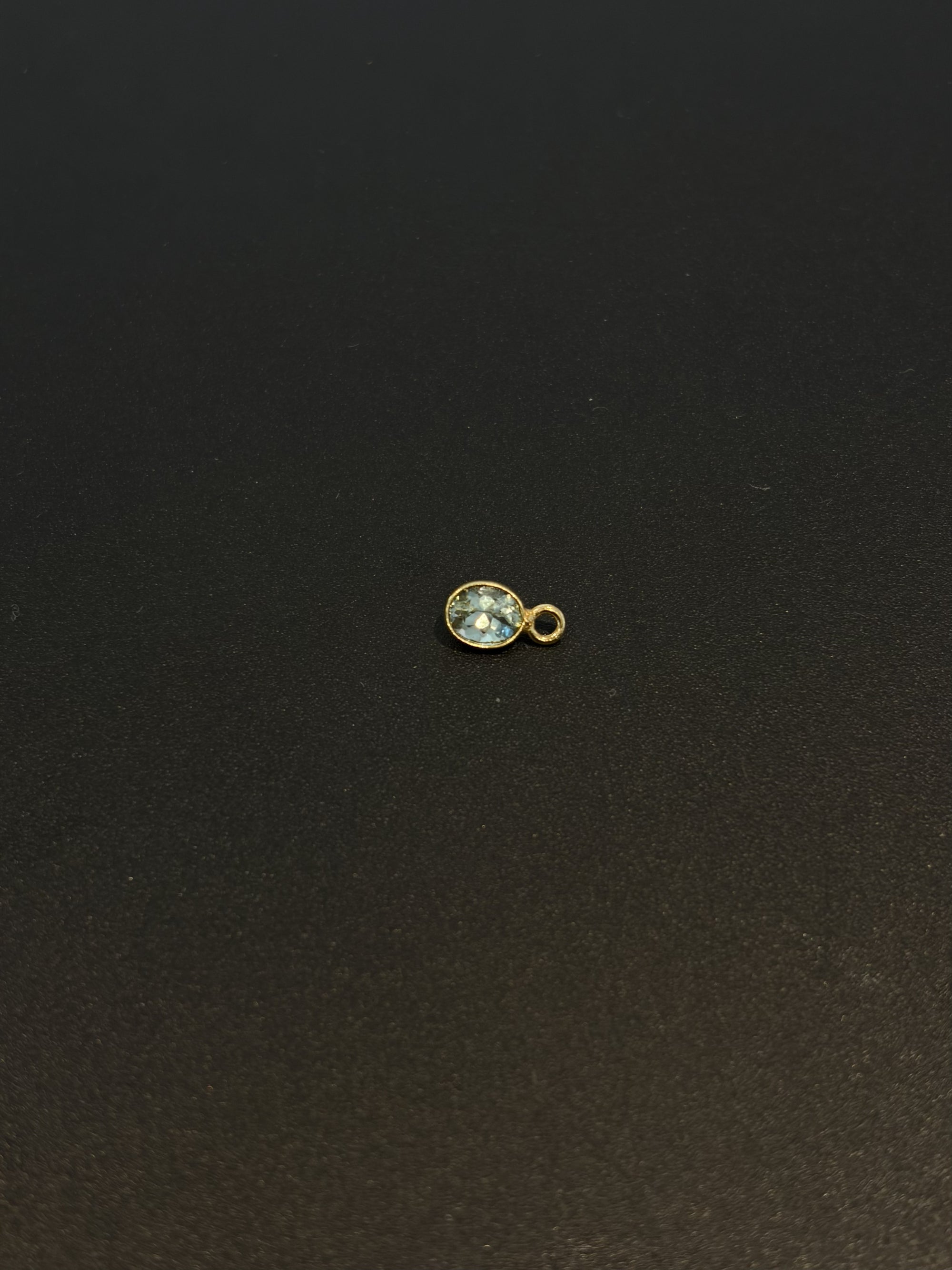 Tourmaline 18K Gold Filled Bezel 6x4 mm, Single Connector