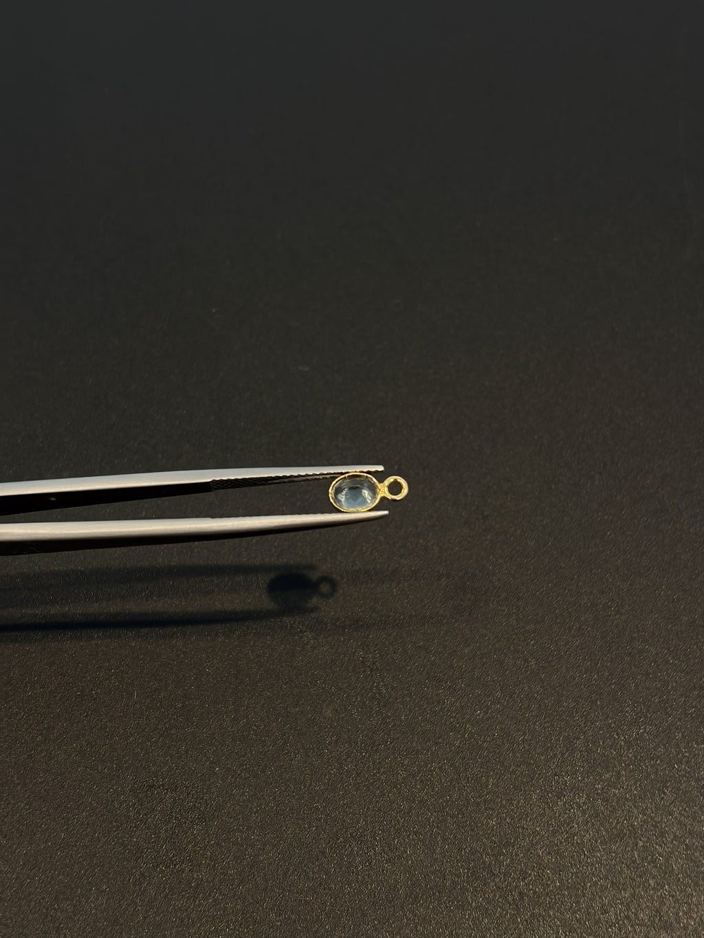 Tourmaline 18K Gold Filled Bezel 6x4 mm, Single Connector
