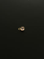 Natural Spinel 18K Gold Filled Bezel 5x5 mm, Single Connector
