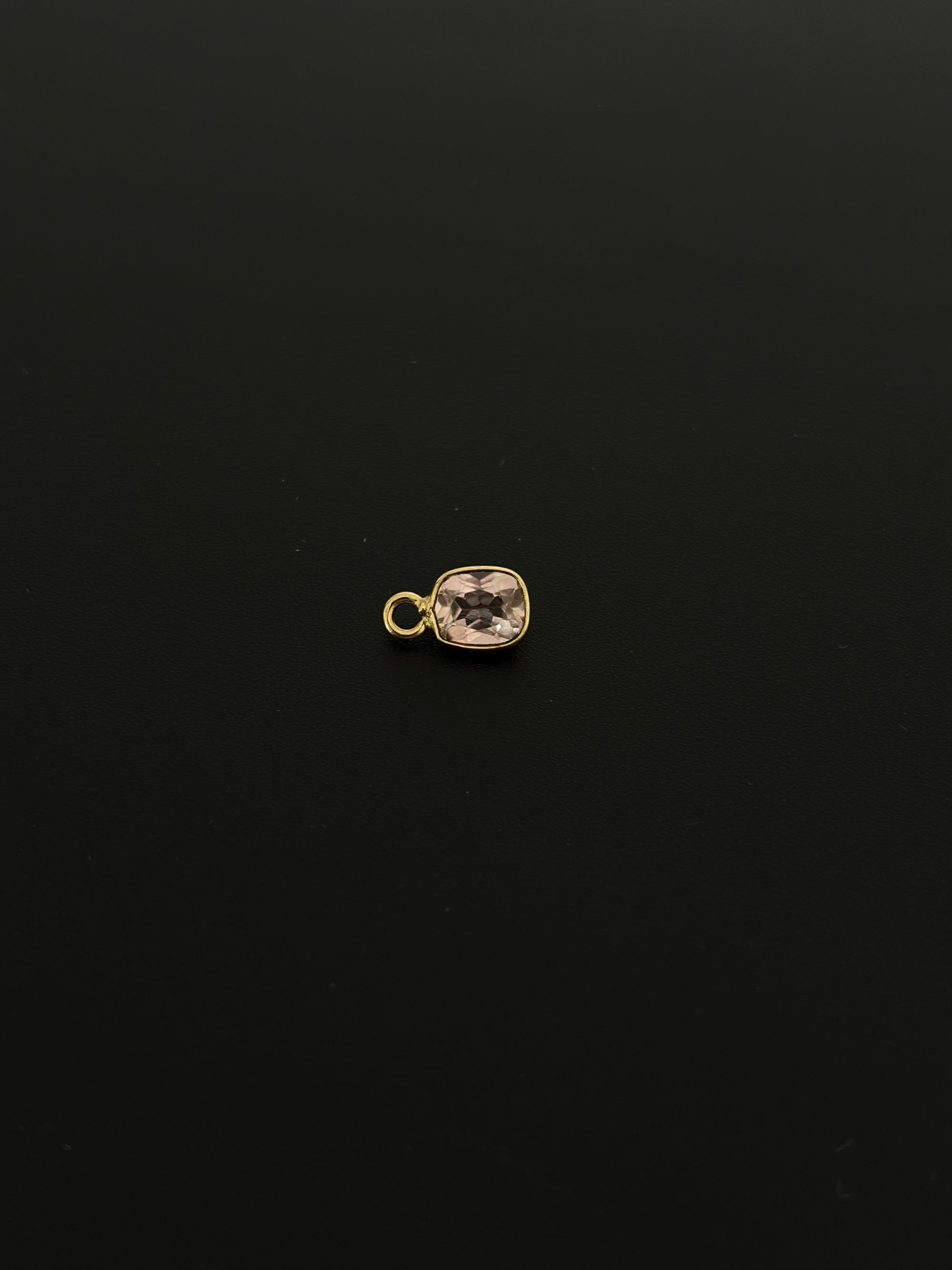 Natural Spinel 18K Gold Filled Bezel 6x5 mm, Single Connector