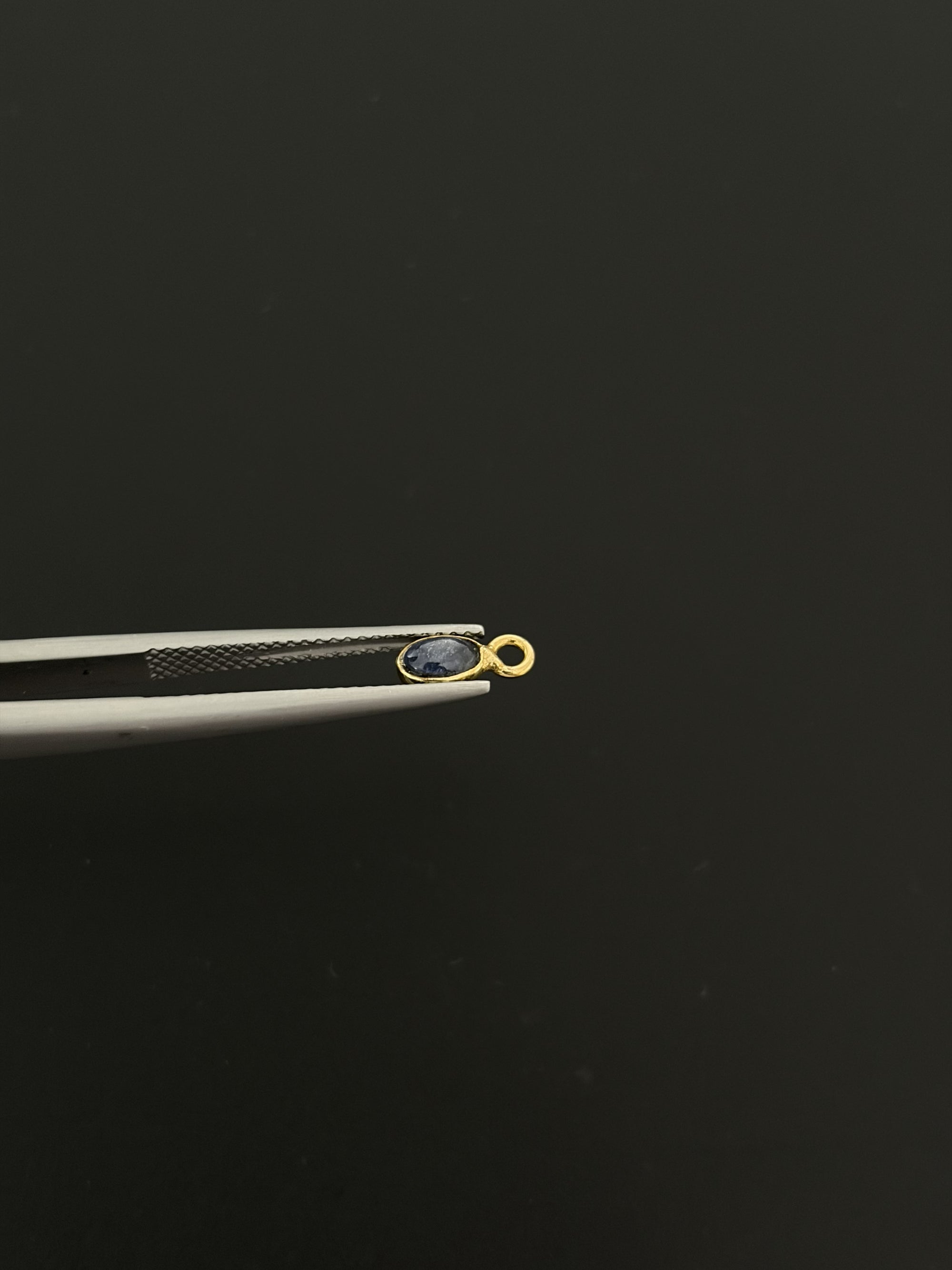 Lapis 18K Gold Filled Bezel 5x3 mm, Single Connector