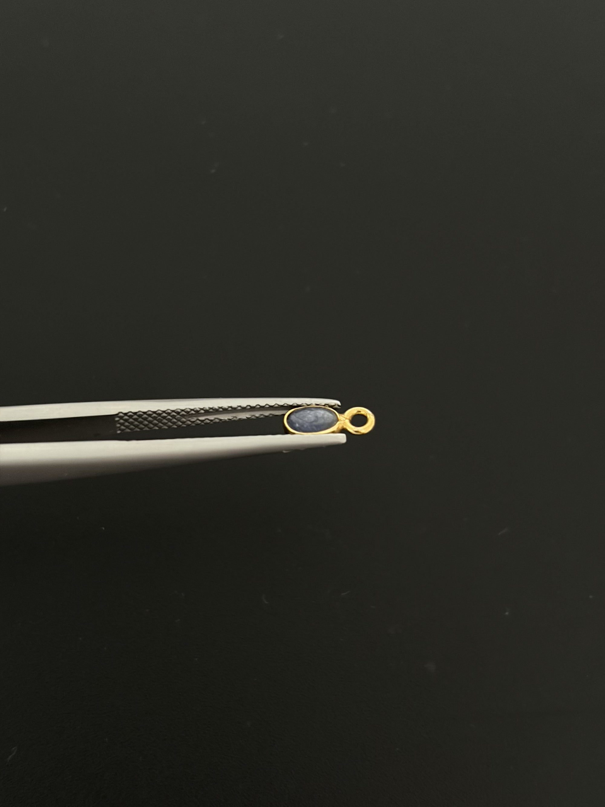 Lapis 18K Gold Filled Bezel 5x3 mm, Single Connector