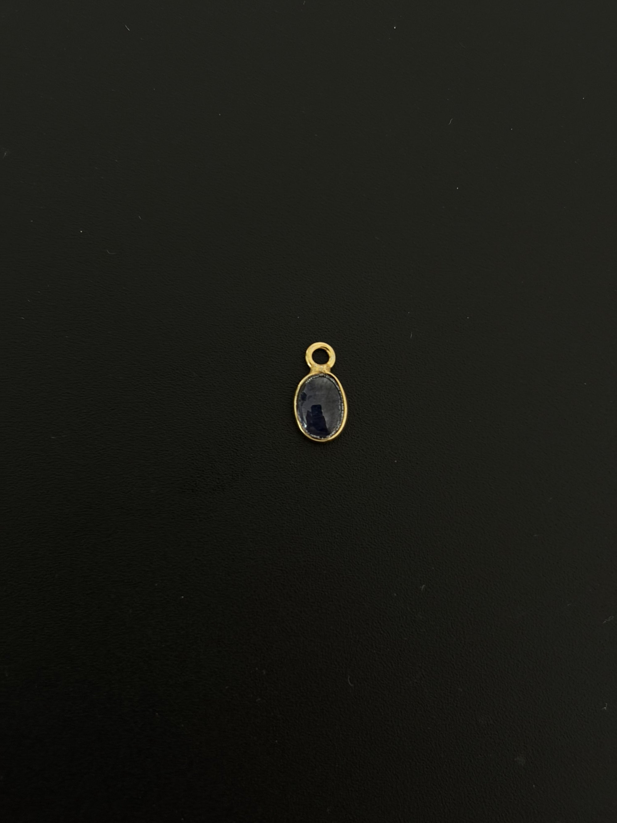 Lapis 18K Gold Filled Bezel 7x5 mm, Single Connector