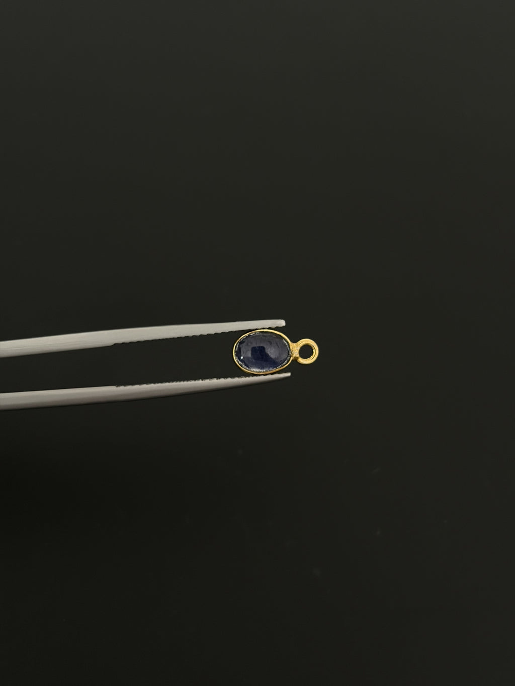 Lapis 18K Gold Filled Bezel 7x5 mm, Single Connector