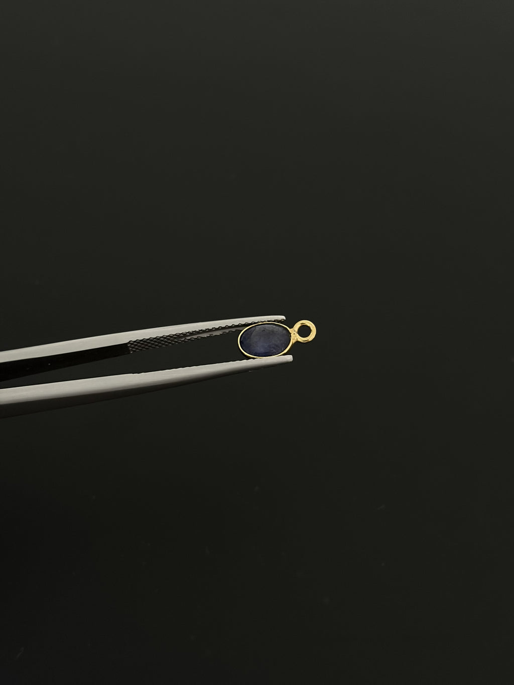 Lapis 18K Gold Filled Bezel 7x5 mm, Single Connector