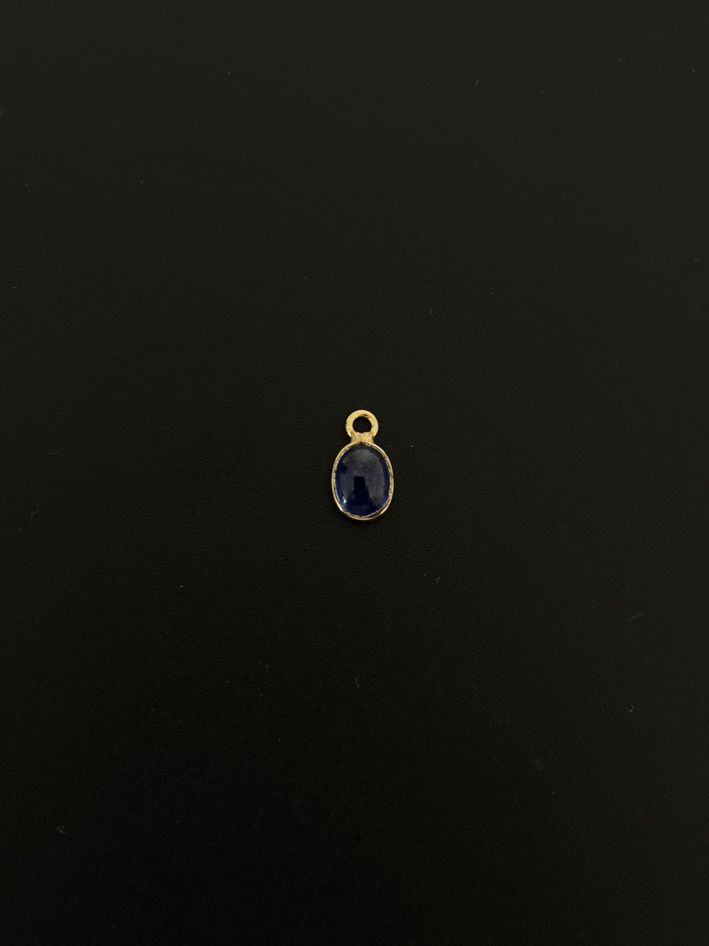 Lapis 18K Gold Filled Bezel 7x6 mm, Single Connector