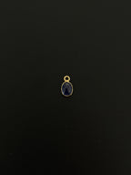 Lapis 18K Gold Filled Bezel 7x6 mm, Single Connector