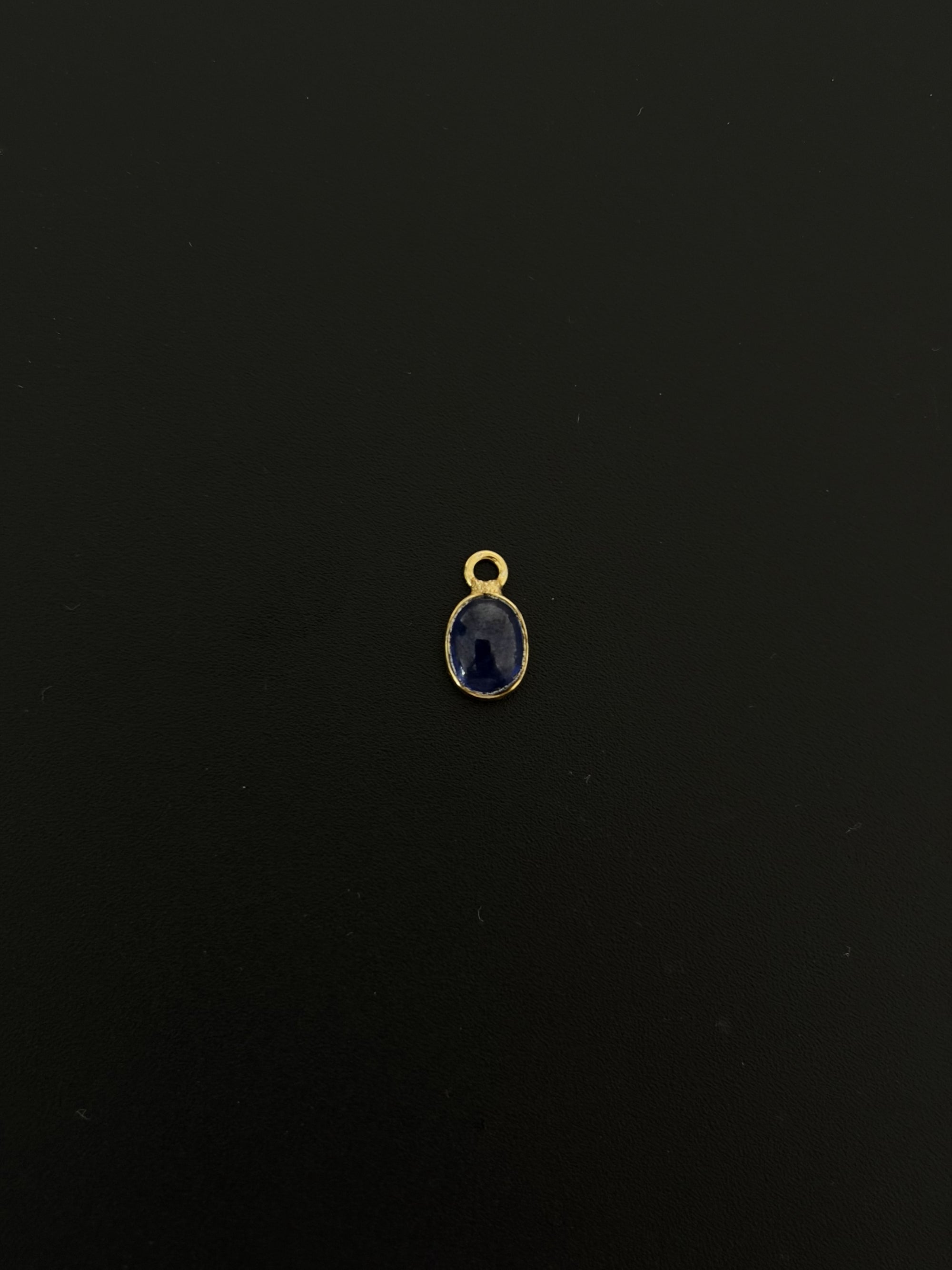 Lapis 18K Gold Filled Bezel 7x6 mm, Single Connector