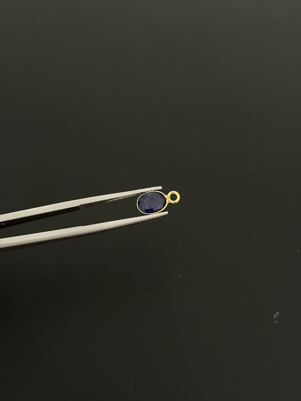 Lapis 18K Gold Filled Bezel 7x6 mm, Single Connector