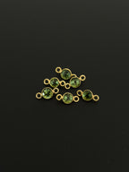 Tourmaline 18K Gold Filled Bezel 5 mm, Double Connector