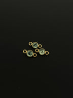 Tourmaline 18K Gold Filled Bezel 5 mm, Double Connector