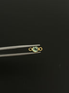 Tourmaline 18K Gold Filled Bezel 5 mm, Double Connector