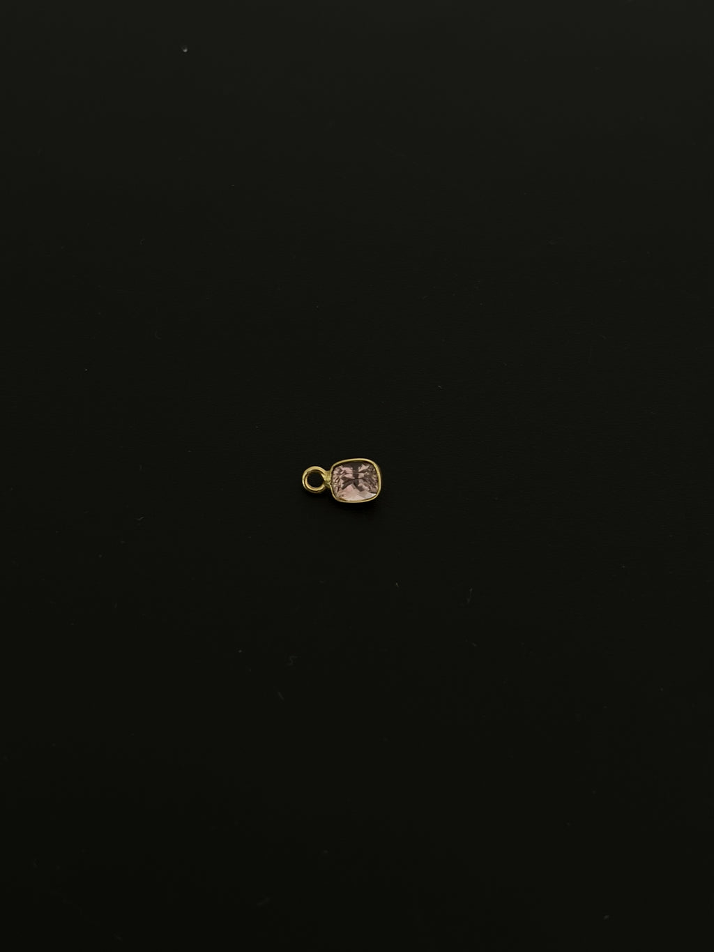 Tourmaline 18K Gold Filled Bezel 6x4 mm, Single Connector