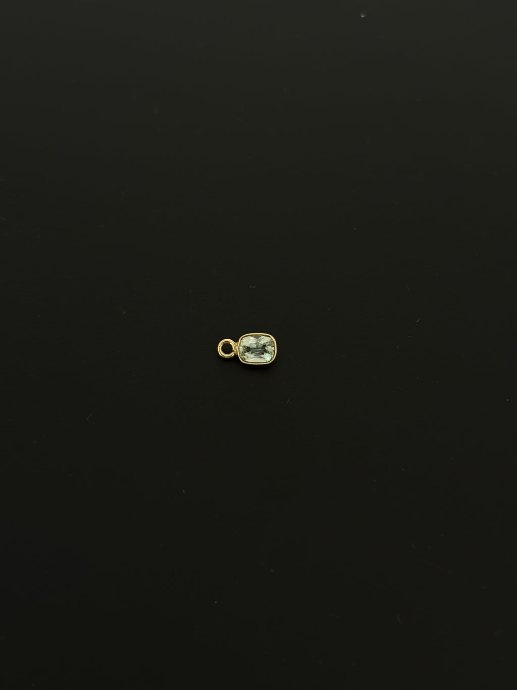 Tourmaline 18K Gold Filled Bezel 6x4 mm, Single Connector