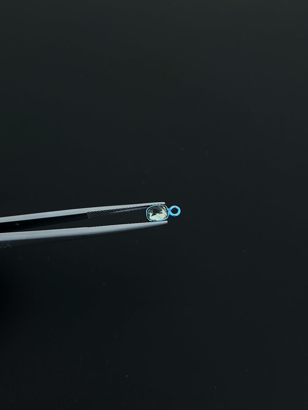 Tourmaline 18K Gold Filled Bezel 6x4 mm, Single Connector