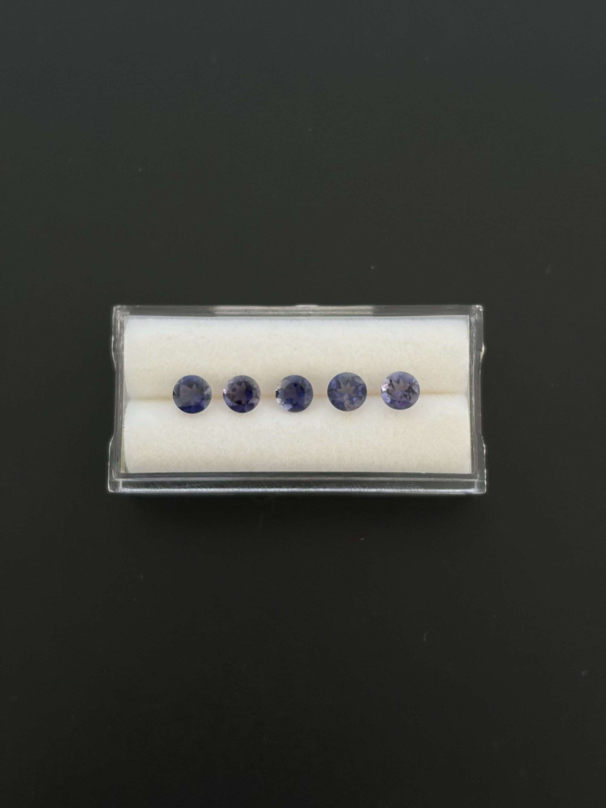 Iolite Faceted Gemstone Round 5 mm, Approximately 1.95 Carat