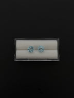 Blue Topaz Faceted Matching pair 7.2 mm