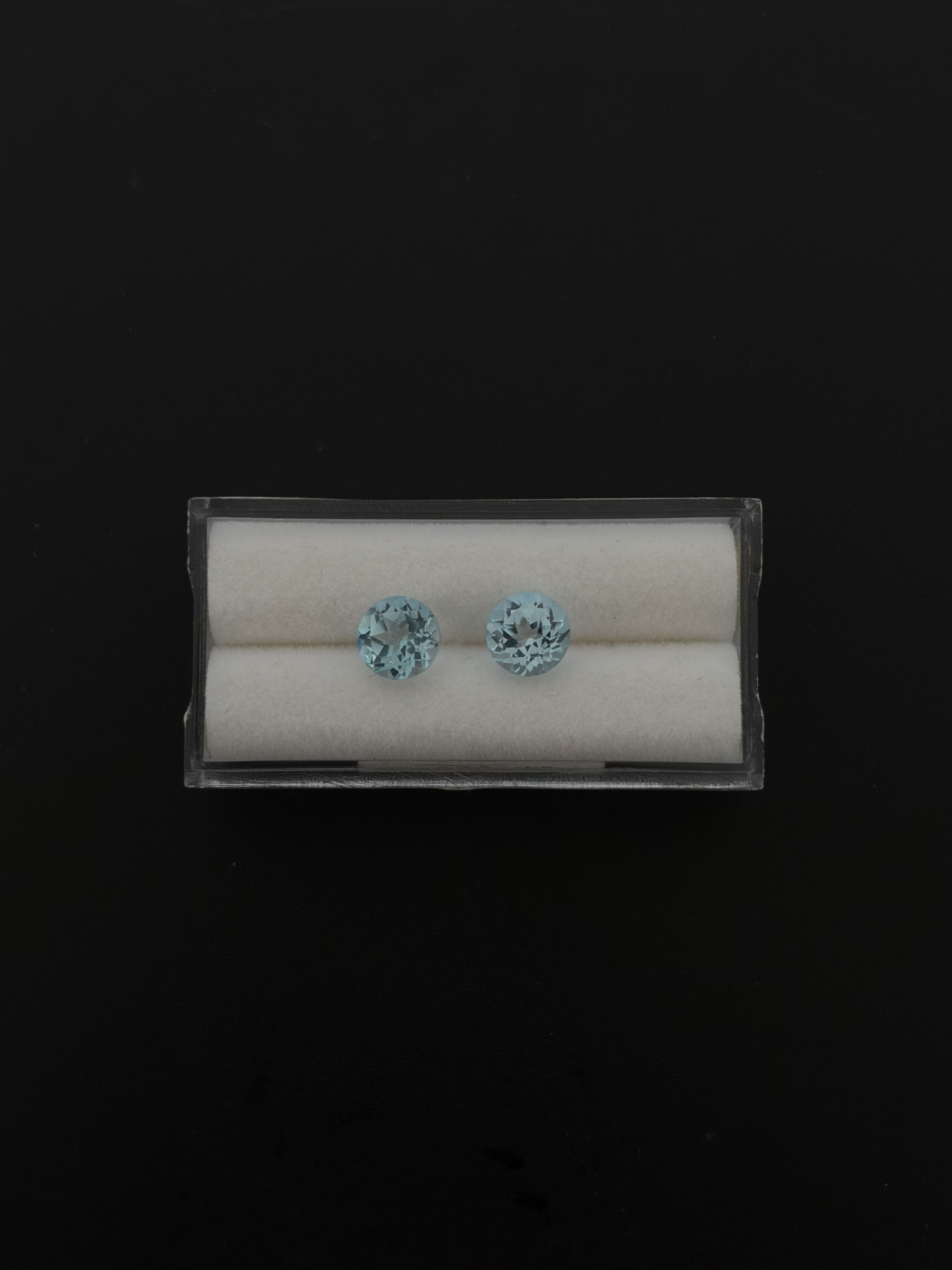 Blue Topaz Faceted Matching pair 7.2 mm