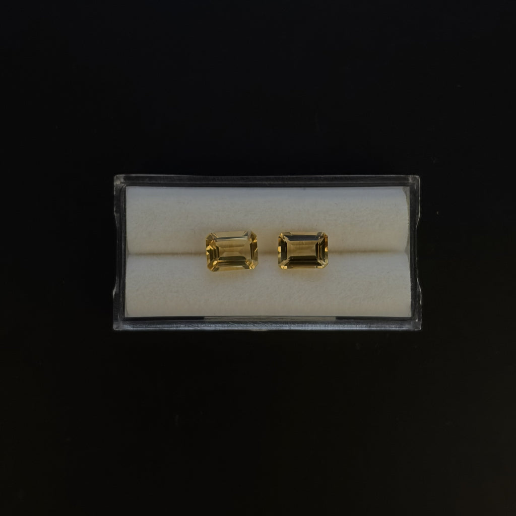 Citrine Faceted 8.1x6.1 mm Matching Pair