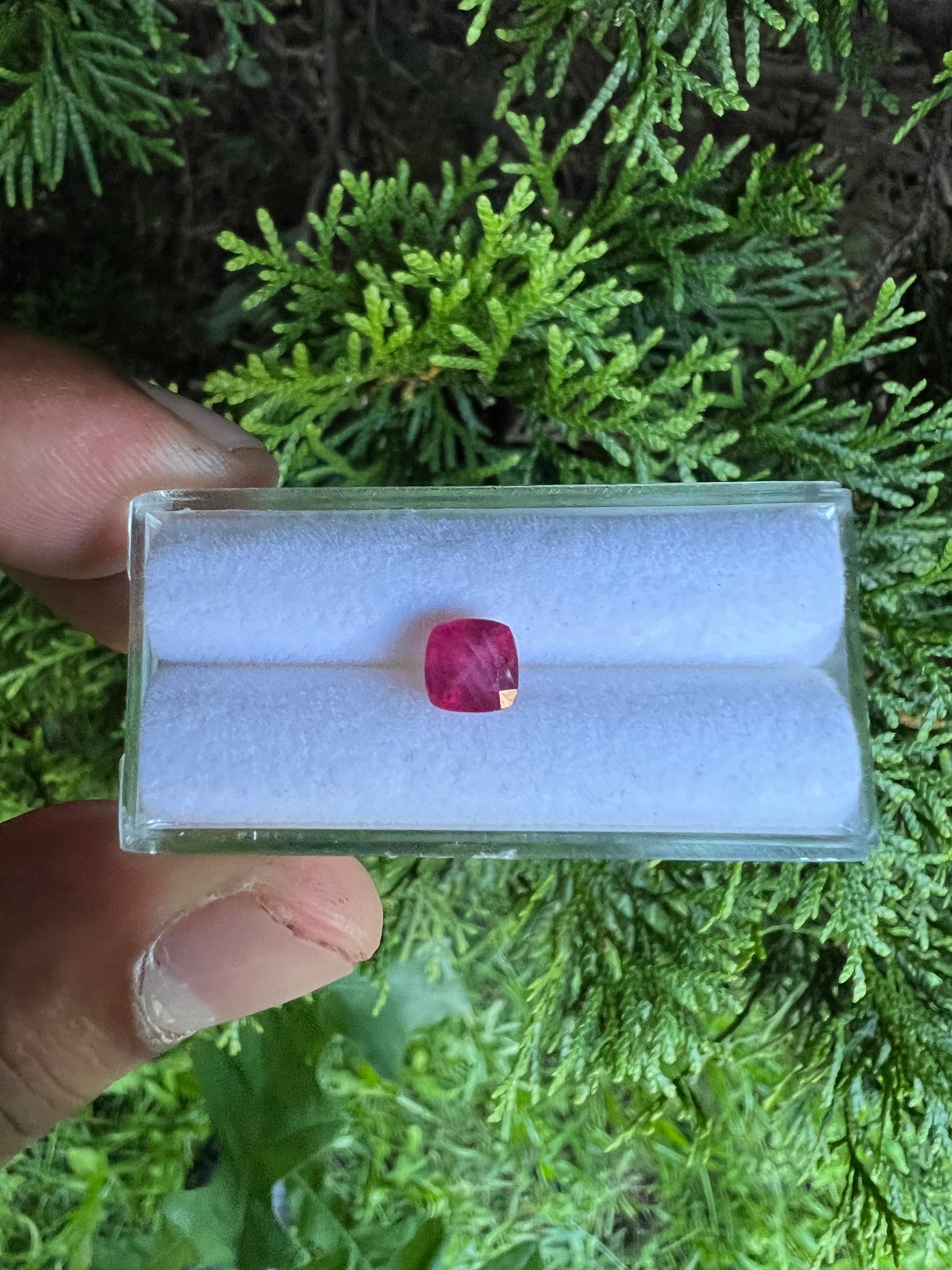 Ruby Faceted  Cushion Square  6x6mm Approximately  1.36  Carat, 1 Pieces  (GTG-R-1)