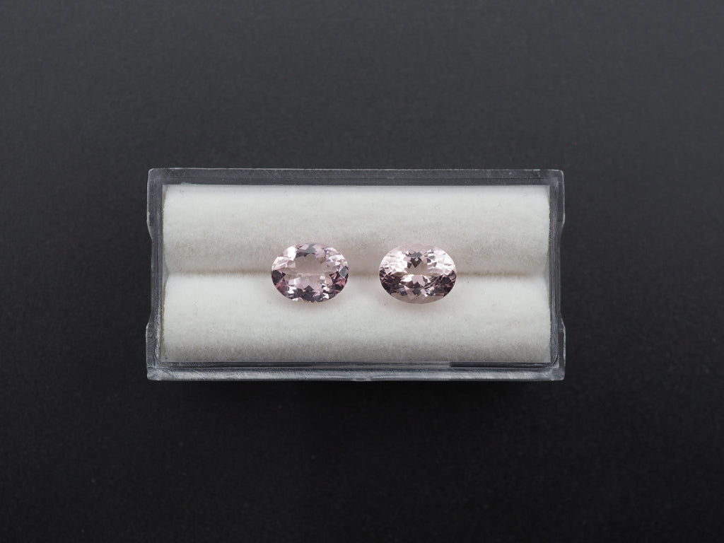 Morganite Faceted Oval shape matching pair 9x7 mm  Approximately 3.1 Carat