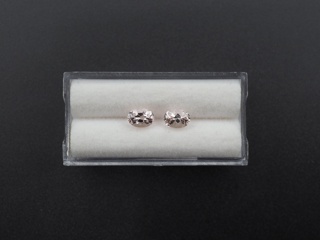 Morganite Faceted Oval Shape 7 x 5 x 3.5 mm Matching Pair Approximately 1.59 Carat