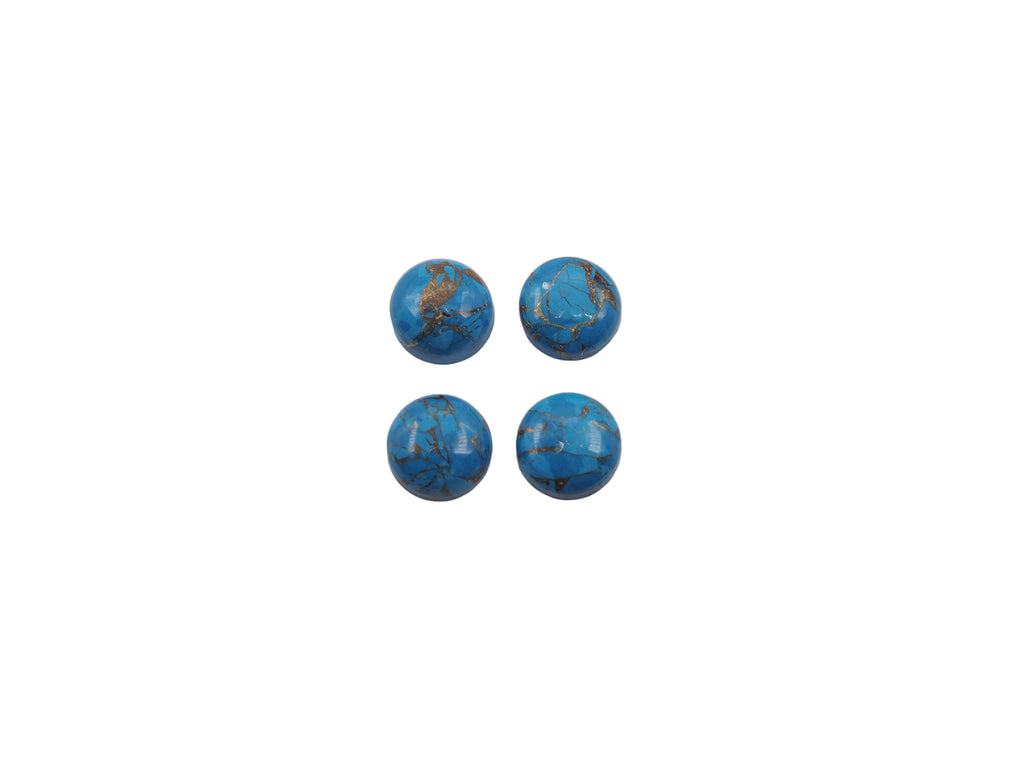 Blue Copper Turquoise, Cabochon 8mm Round Approximately 7 Carat (GTG-BT-22)