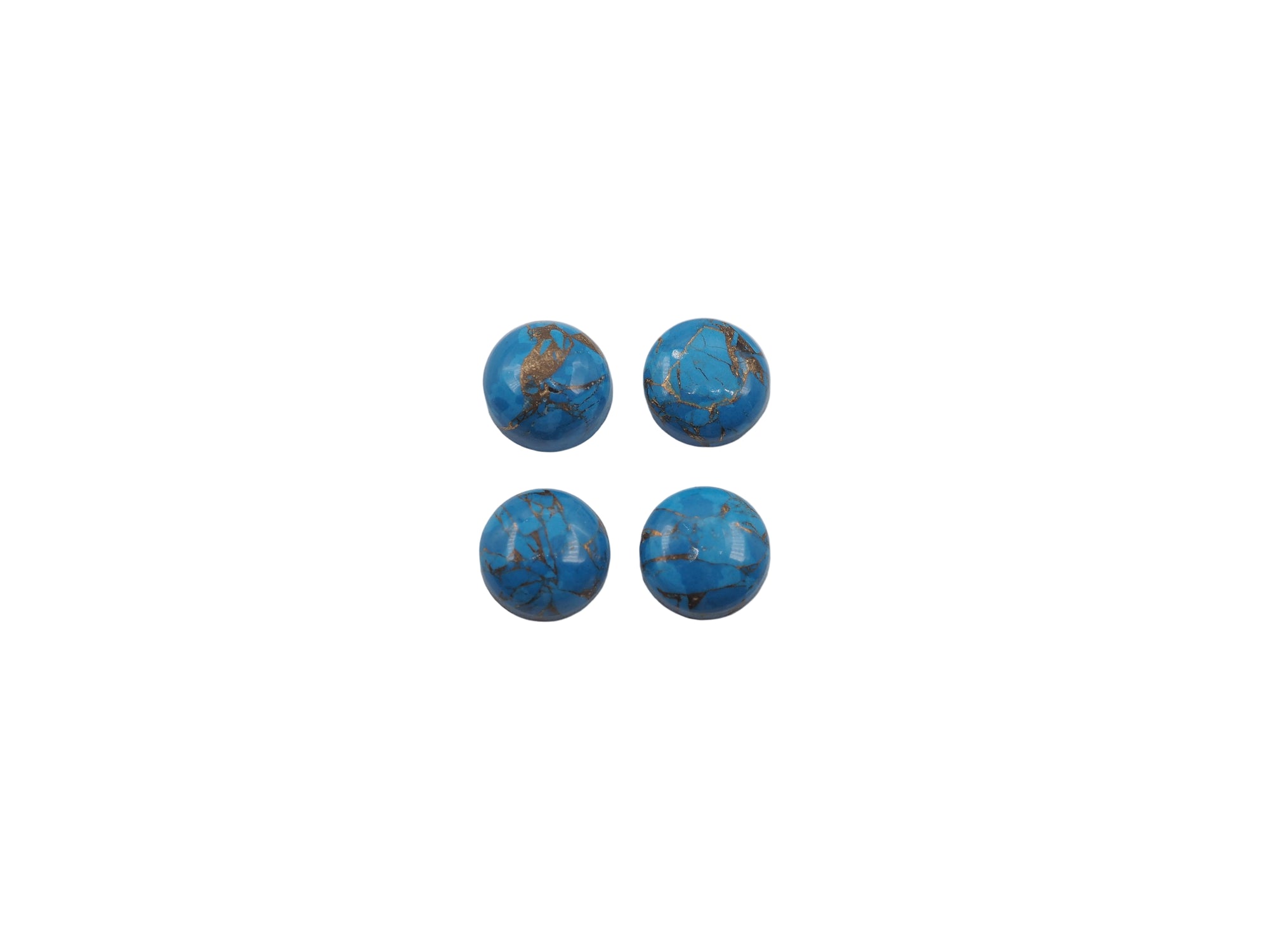 Blue Copper Turquoise, Cabochon 8mm Round Approximately 7 Carat (GTG-BT-22)