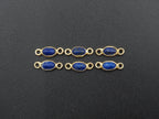 Lapis 18K Gold Filled Bezel 6x4mm, Double Connector, Lapis Charm