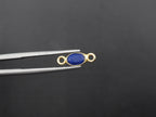 Lapis 18K Gold Filled Bezel 6x4mm, Double Connector, Lapis Charm