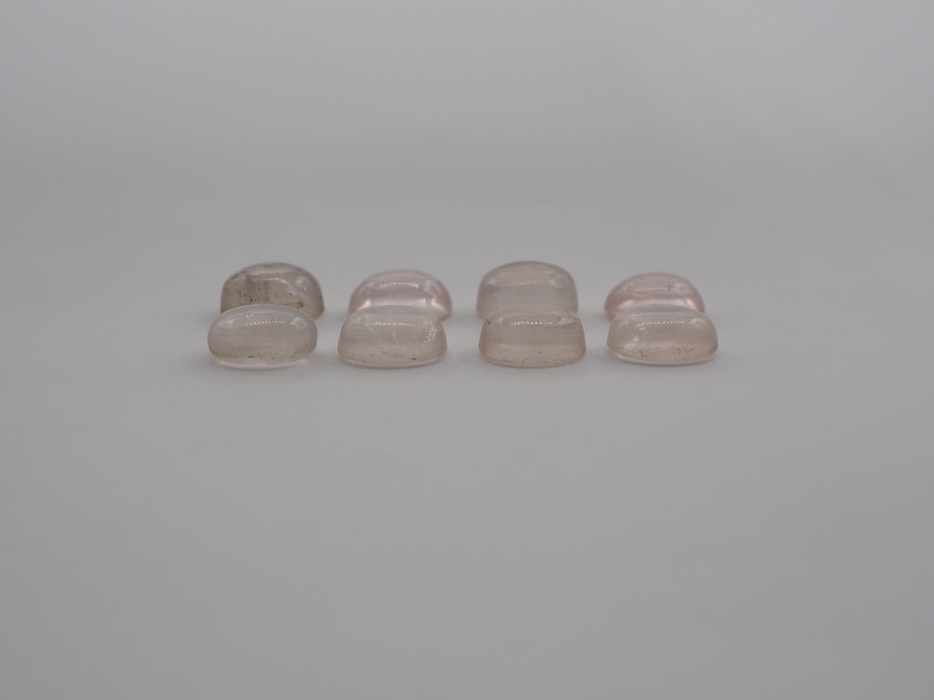 Rose Quartz Cabochon Oval 7x5mm Approximately 7 Carat, 8 Pieces (GTG-RQ-11)