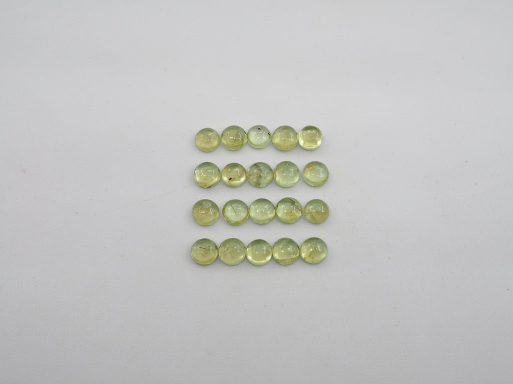 Peridot Cabs Round 4mm Approximately 6.70 Carat, 20 Pieces (GTG-P-78)