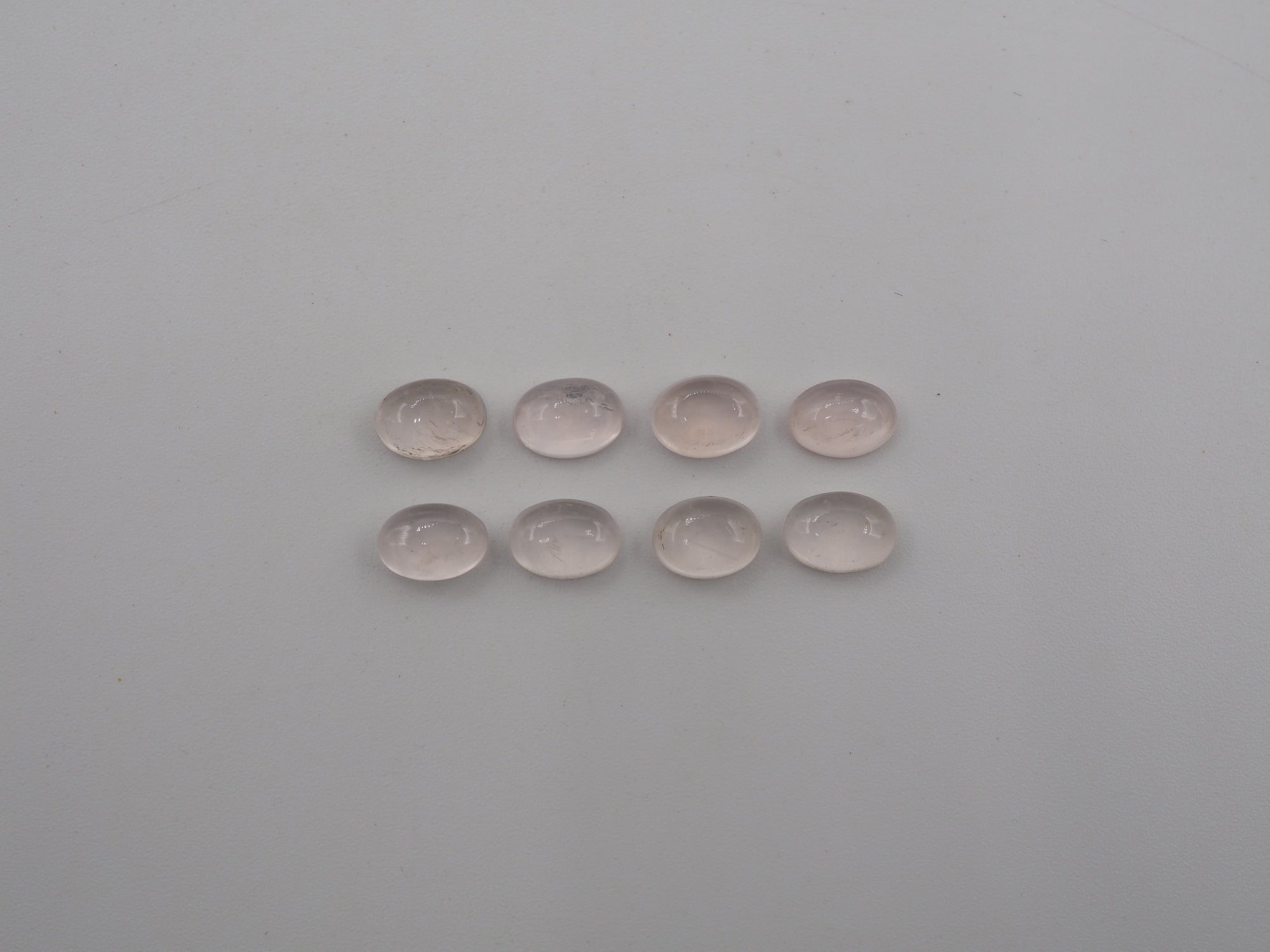 Rose Quartz Cabochon Oval 7x5mm Approximately 7 Carat, 8 Pieces (GTG-RQ-11)