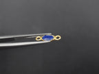 Lapis 18K Gold Filled Bezel 6x4mm, Double Connector, Lapis Charm