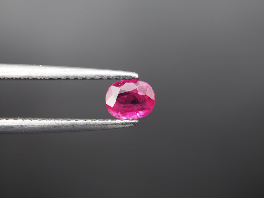 Natural unheated Ruby  Faceted Oval Shape 5.2x4.1x2.4mm  Approximately 0.52 Carat