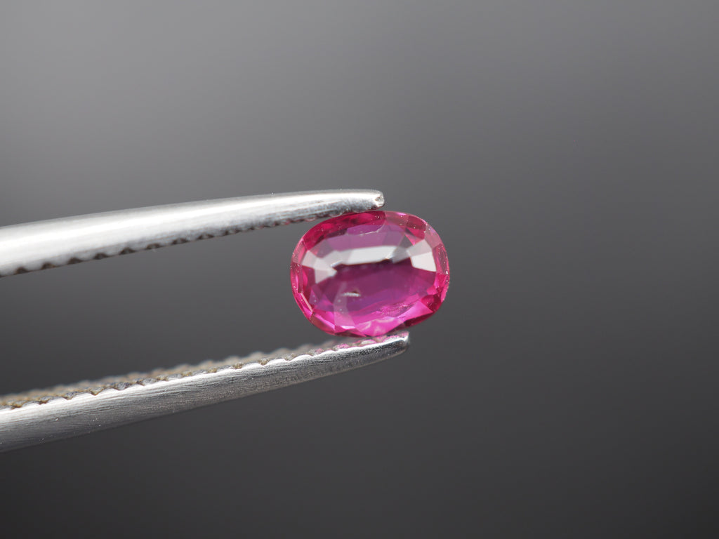 Natural unheated Ruby  Faceted Oval Shape 5.2x4.1x2.4mm  Approximately 0.52 Carat