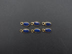 Lapis 18K Gold Filled Bezel 6x4mm, Single Connector, Lapis Charm