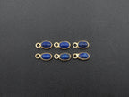 Lapis 18K Gold Filled Bezel 6x4mm, Single Connector, Lapis Charm