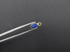 Lapis 18K Gold Filled Bezel 6x4mm, Single Connector, Lapis Charm