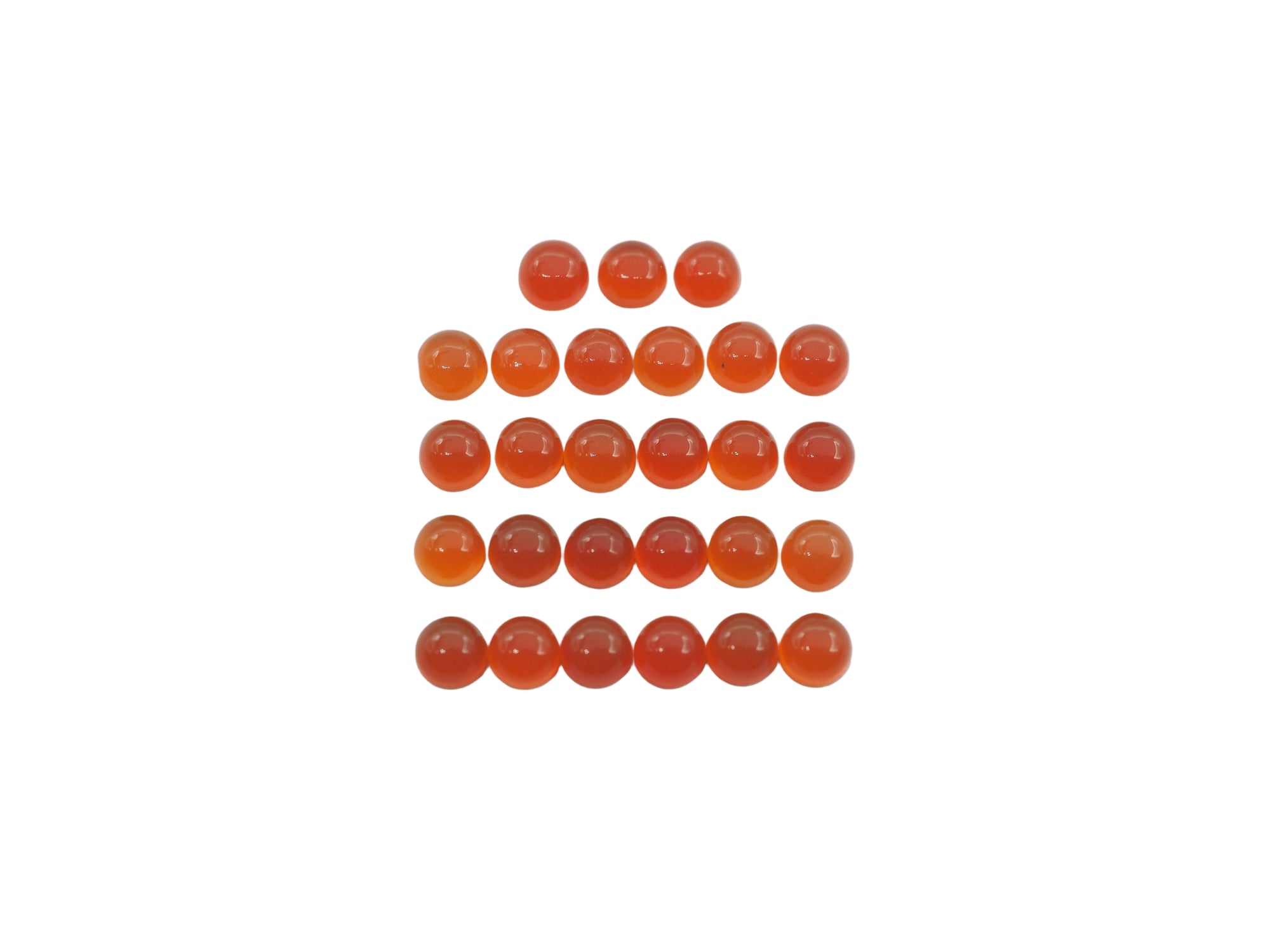 Orange Onyx Round Cabochon 3mm, 27 pieces,  Approximately 3.70 Carat (GTG-O-9)