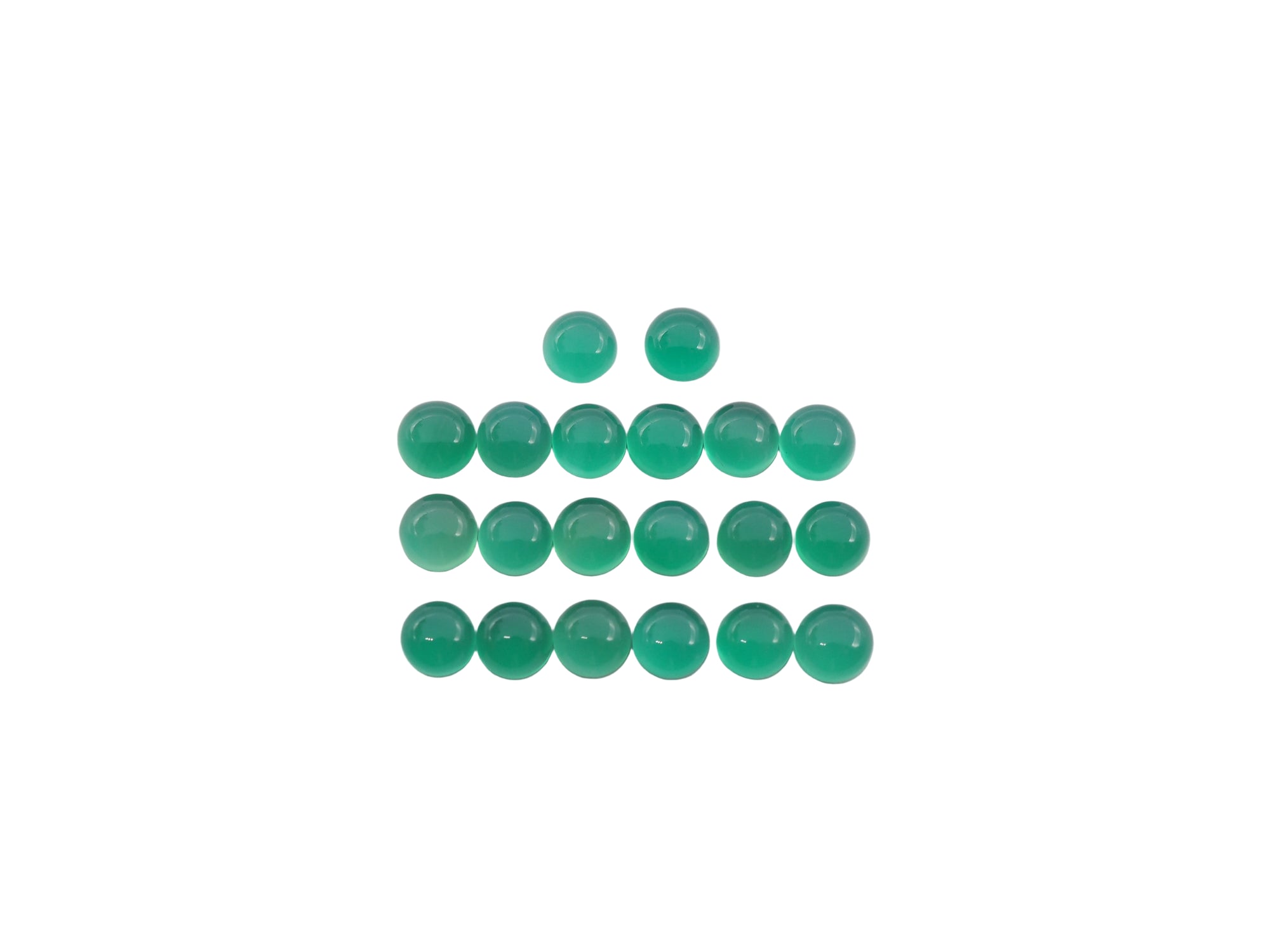 Green Onyx Round Cabochon, 4 mm  Approximately 4.38 Carat (GTG-GO-13)