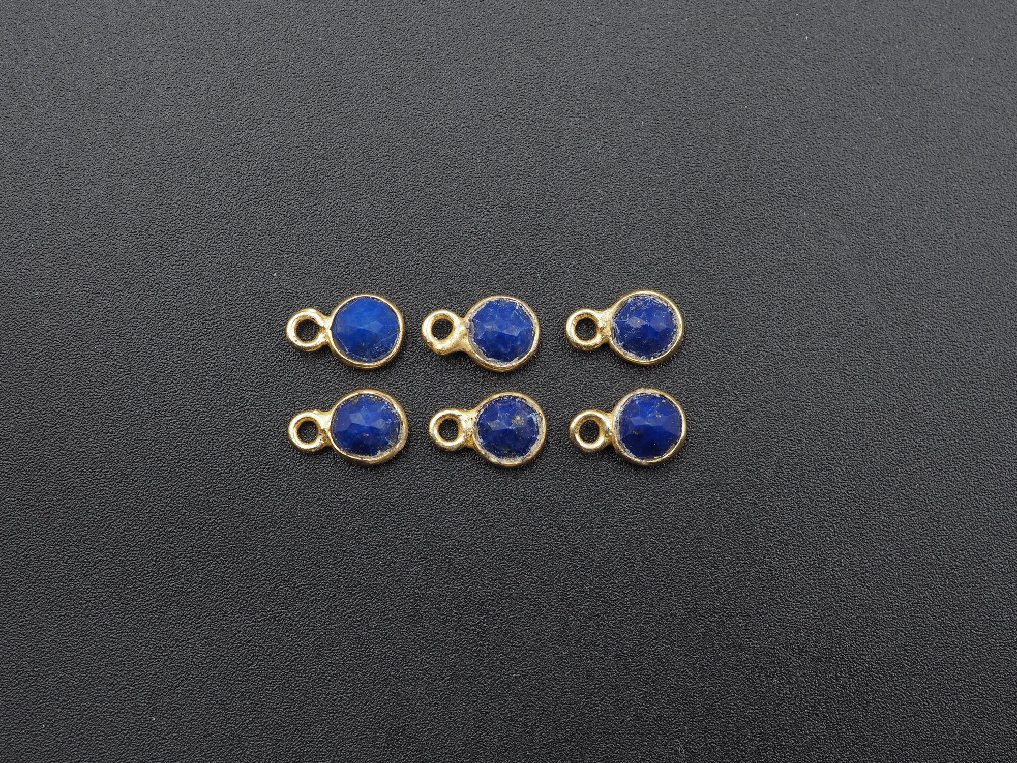 Lapis 18K Gold Filled Bezel 5 mm, Single Connector, Lapis Charm