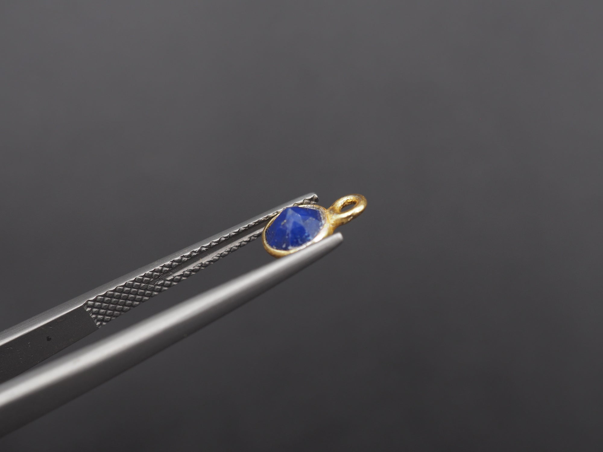 Lapis 18K Gold Filled Bezel 5 mm, Single Connector, Lapis Charm