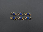 Lapis 18K Gold Filled Bezel 5 mm, Double Connector, Lapis Charm