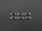 Lapis 18K Gold Filled Bezel 5 mm, Double Connector, Lapis Charm