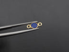 Lapis 18K Gold Filled Bezel 5 mm, Double Connector, Lapis Charm