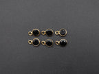 Black Onyx 18K Gold Filled Bezel 6 mm, Single Connector, Onyx Charm