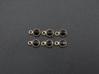 Black Onyx 18K Gold Filled Bezel 6 mm, Single Connector, Onyx Charm