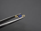Lapis 18K Gold Filled Bezel 5x5 mm, Double Connector, Lapis Charm