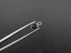 Black Onyx 18K Gold Filled Bezel 6 mm, Single Connector, Onyx Charm